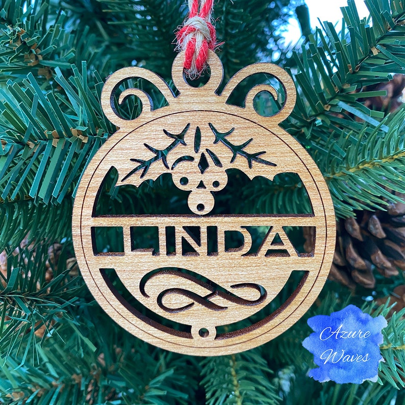 Designs 9-16 Personalized Hardwood Ornaments