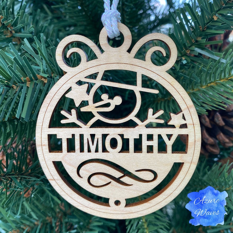 Designs 9-16 Personalized Hardwood Ornaments