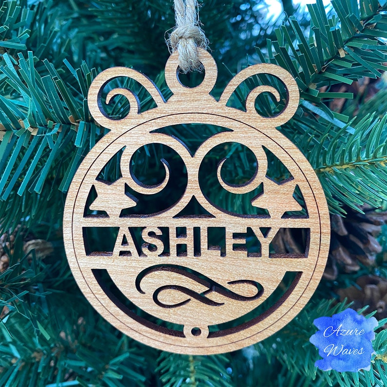 Designs 9-16 Personalized Hardwood Ornaments