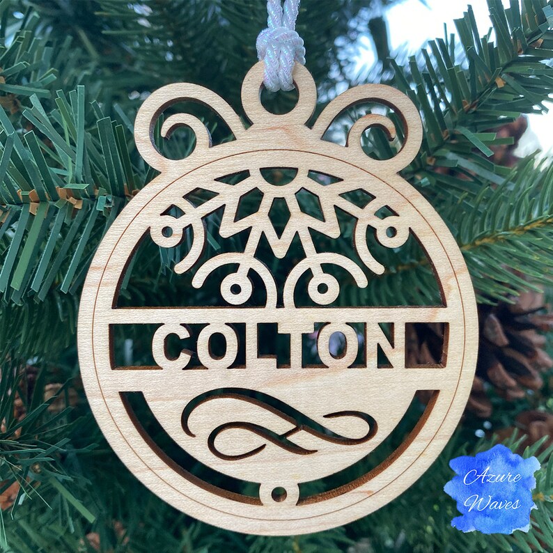 Designs 9-16 Personalized Hardwood Ornaments