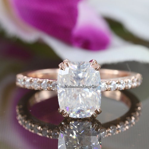 2.5 CT Radiant Cut Moissanite Engagement Ring Solitaire With - Etsy