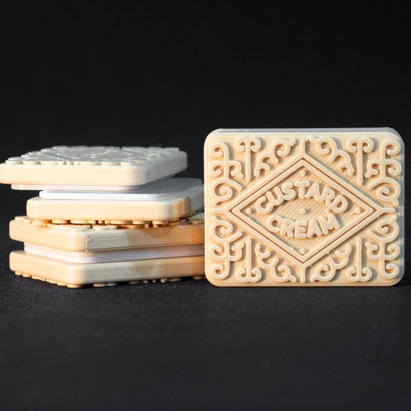 Custard Cream Fidget Slider | Satisfying Snappy Magnetic Fidget Toy