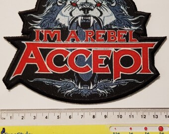 ACCEPT Iron On Sew On Embroidered Badge Patch 4.6x1.5