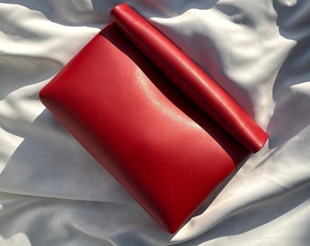 Red Vegan Leather Clutch, Red Leather Woman Bag, Oversize Red Purse, Red Leather Handbag, Noel Bag, Christmas gift, Thanksgiving Gift