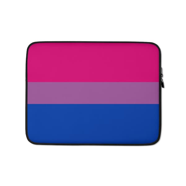 Housse d'ordinateur portable motif Drapeau de la fierté Bisexuelle