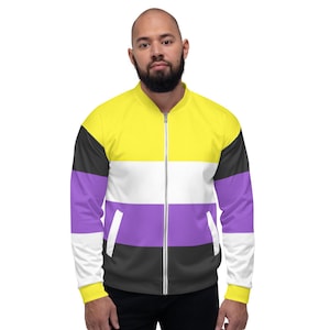 Unisex Non Binary Flag Bomber Jacket