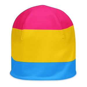 All-Over Print Beanie with Pansexual Flag
