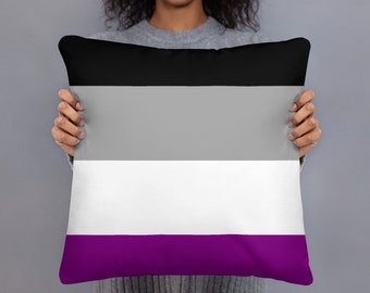 Decorative Cushion in Printed Fabric with Asexual Pride Flag Design
