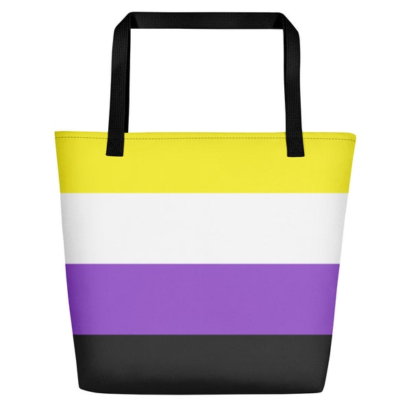 Tote Bag Motif Bandera del Orgullo No Binario