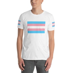 Short-Sleeve Unisex T-Shirt with Transgender Flag
