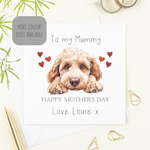 Cockapoo Mother's Day personalised Card. Cockapoo Mothers day card, Cockapoo Mothers day, Cockerpoo card Mummy, Cockapoo Mom, Cockapoo Mum