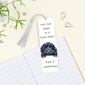 Cockapoo Bookmark, Sturdy Aluminium Metal, Dog & Book Lover Gift.