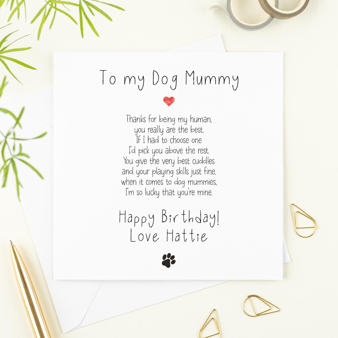 Dog Mum Birthday, From the Dog Birthday Card, Dog Mummy Personalised ...