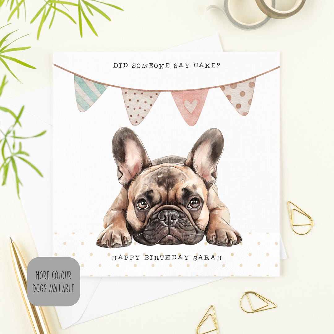 French Bulldog Birthday Personalised Card. French Bulldog Birthday Card ...