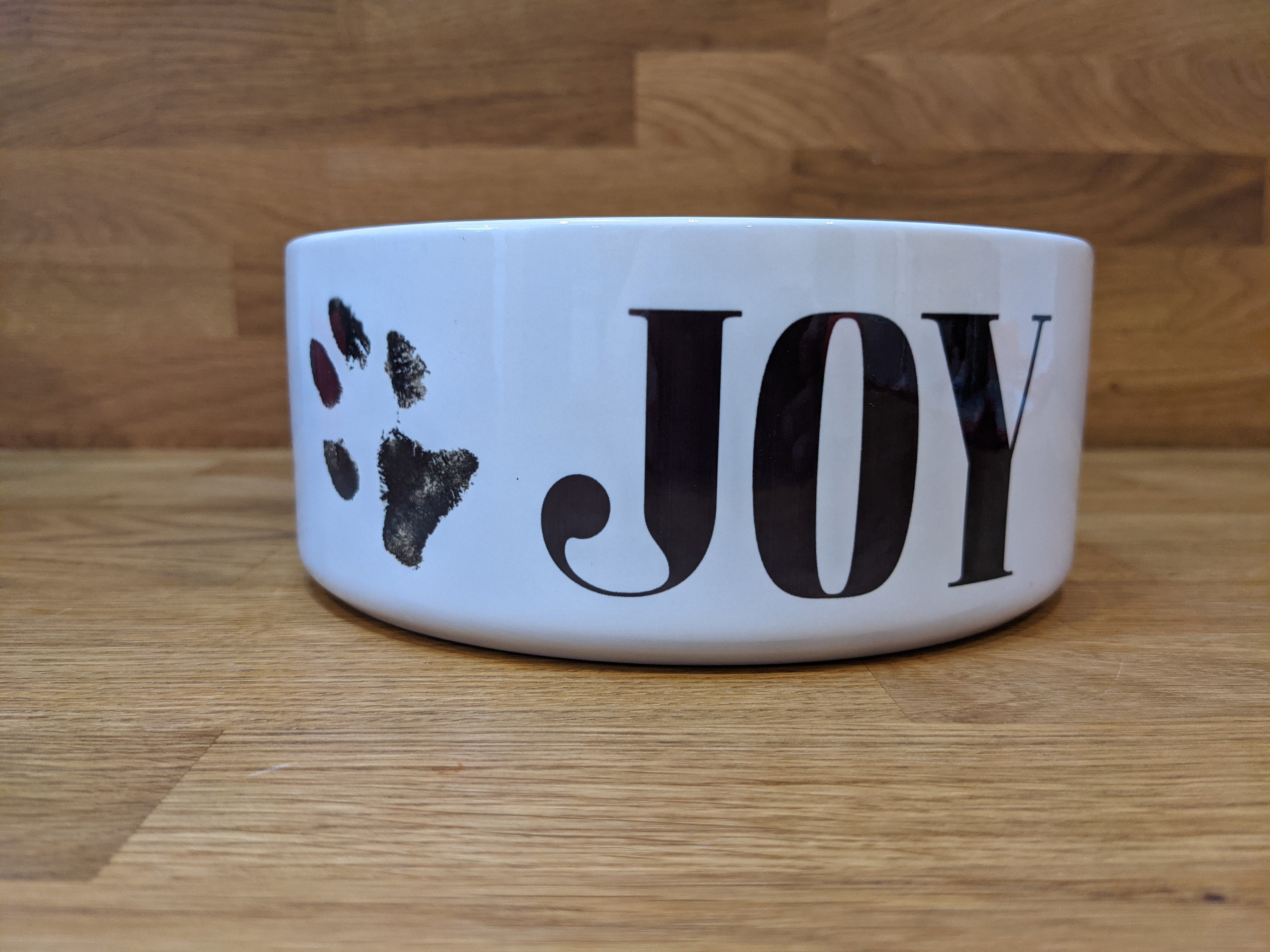 Personalised Large Ceramic Dog Bowl With Name and Paw Print Etsy UK