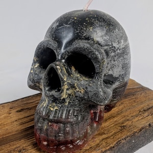 Large Skull Candle - Gothic Black, Gold, Red, Recycled Wax, Unique, Witchcraft Gift, Ritual, Spell, Home Decor