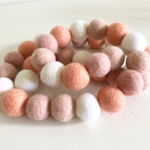 Blush and peach felt ball garland | bunting | girls room garland | nursery decor | nursery wall | wall hanging | party garland