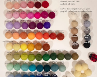 Custom Colour Felt Ball Garland: Nursery Decor, Wall Hanging