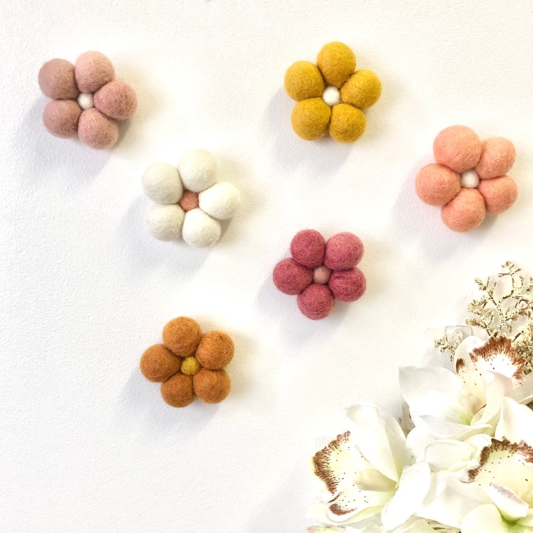 Bohemian Felt Ball Flower Wall Decoration Felt Ball Flowers Girls Room