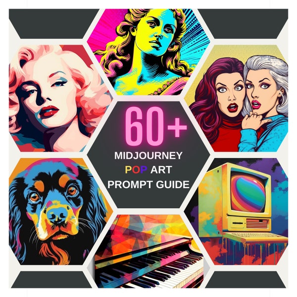 60+ Midjourney Pop Art Prompt, AI Digital Download, Professional Prompt Guide, Etsy Digital Art, AI Art, Midjourney Art