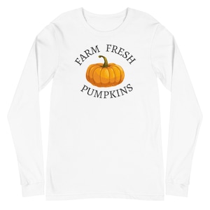 Pompoen t-shirt met lange mouwen/ Unisex pompoen T-shirt met lange mouwen/ Herfst t-shirt met lange mouwen