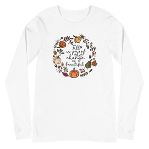 Herfst t-shirt met lange mouwen / Unisex herfst T-shirt met lange mouwen / Herfstshirt