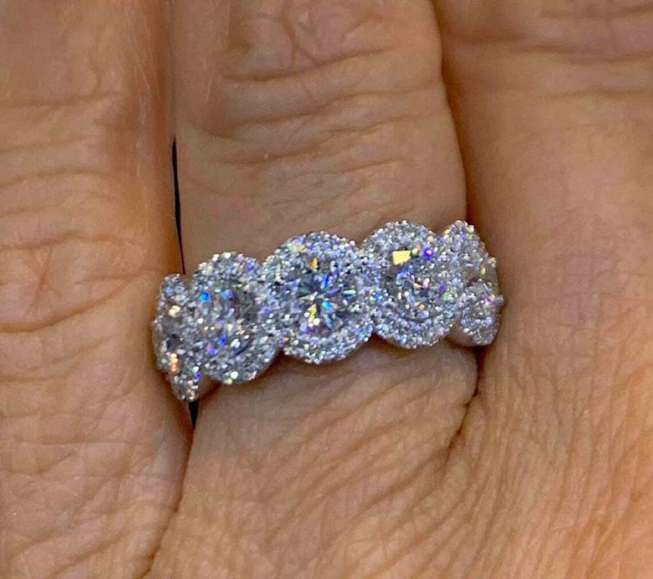 4ct Round Cut Simulated Diamond Engagement Wedding Band Ring Etsy UK