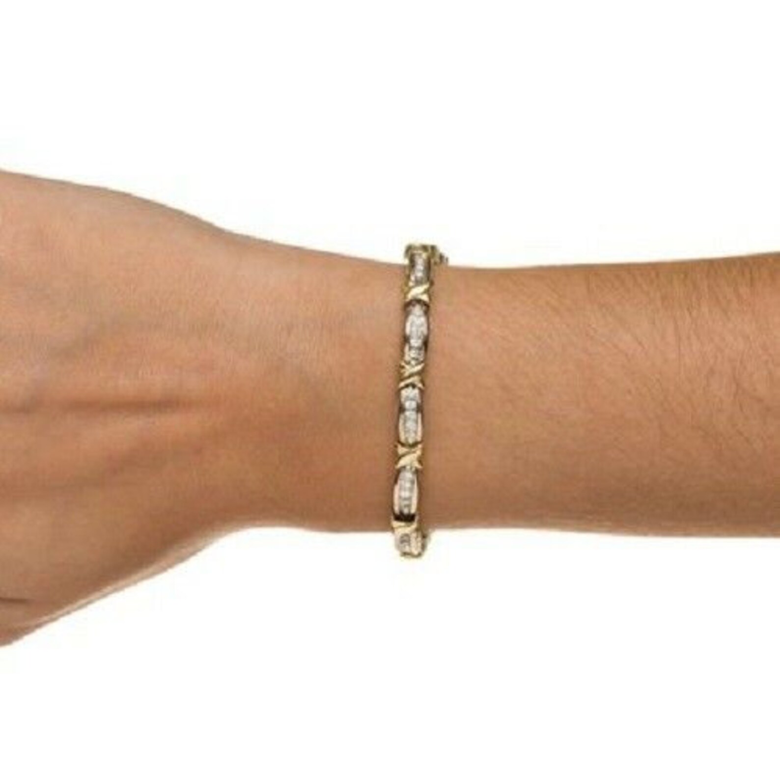 2.00 CT Round Diamond x Link Tennis Bracelet in Etsy UK