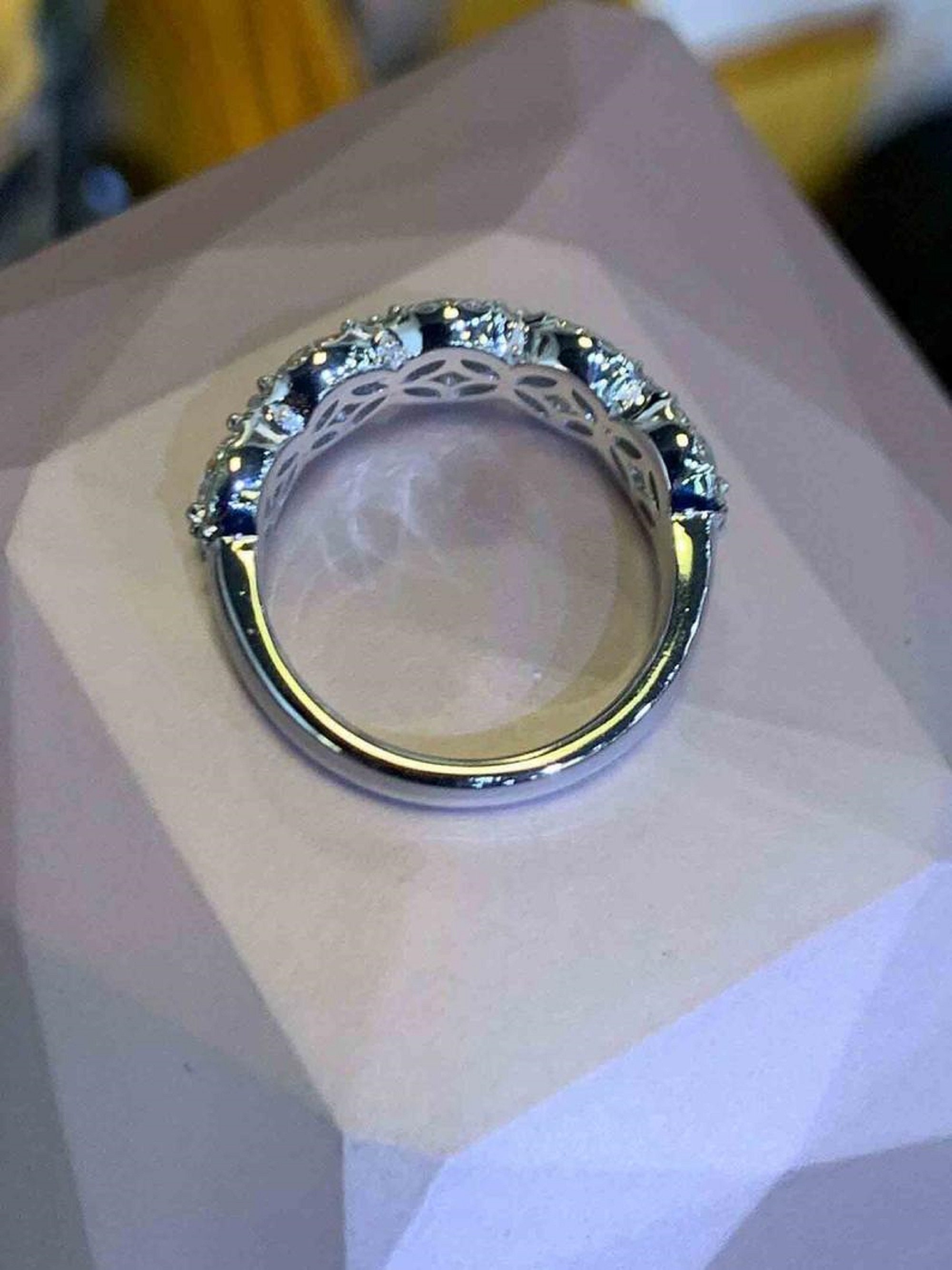 4ct Round Cut Simulated Diamond Engagement Wedding Band Ring Etsy UK