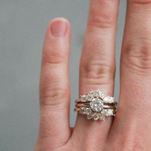2.00 CT Round Cut Simulated Diamond Enhancer Wrap Engagement Ring 14K Yellow Gold Over Diamond Wedding Ring Jacket Ring Enhance, Gift image 1