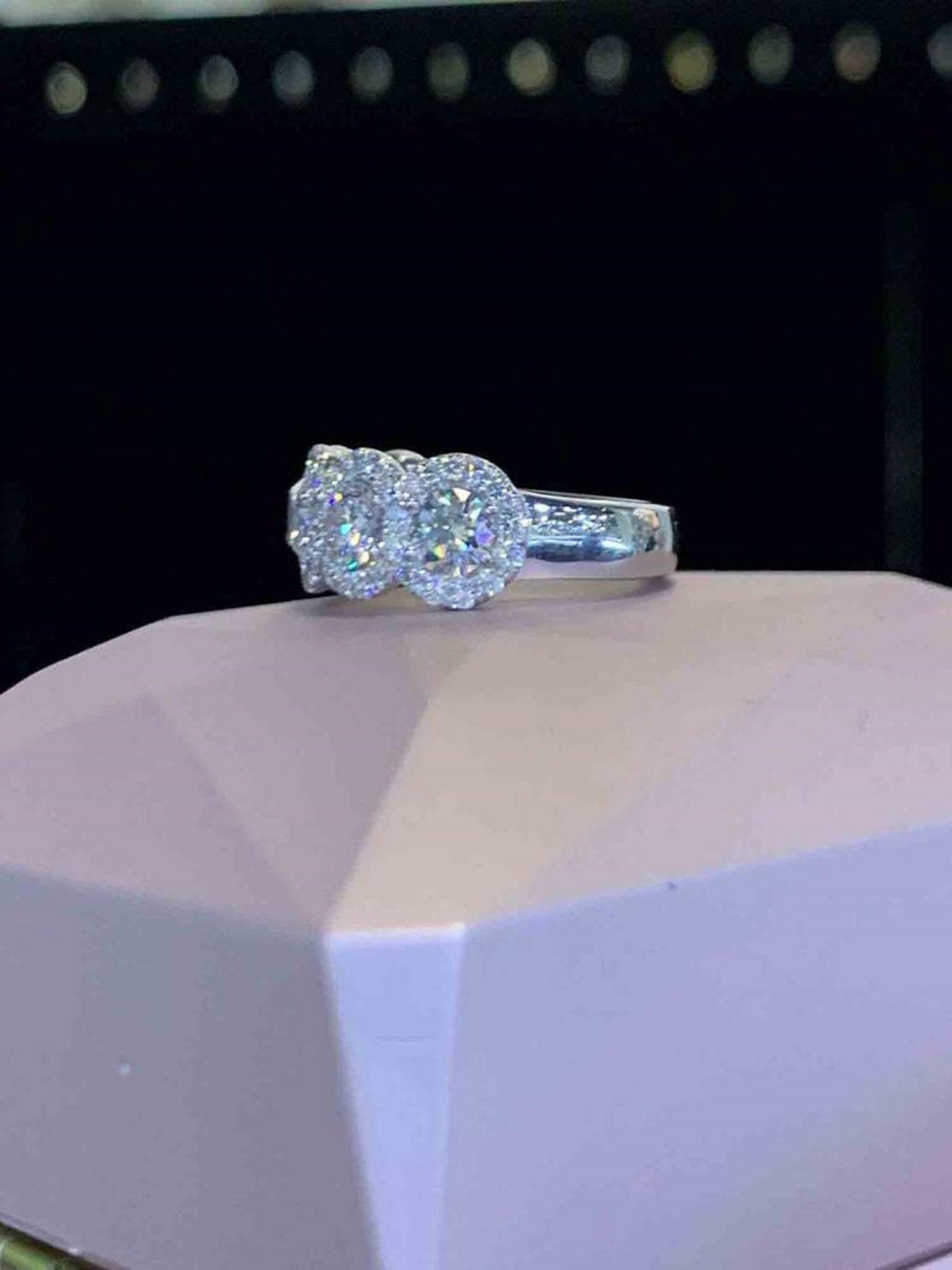 4ct Round Cut Simulated Diamond Engagement Wedding Band Ring Etsy UK