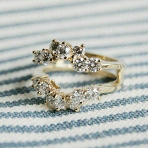 2.00 CT Round Cut Simulated Diamond Enhancer Wrap Engagement Ring 14K Yellow Gold Over Diamond Wedding Ring Jacket Ring Enhance, Gift image 3