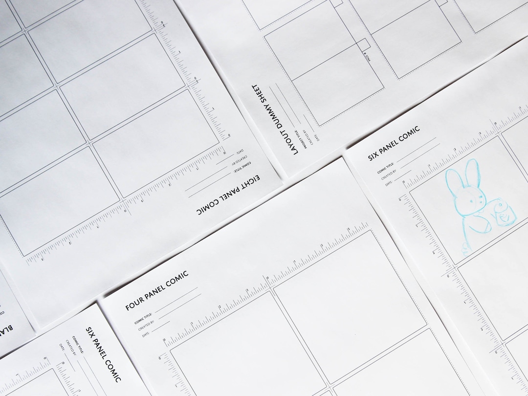 Blank Comic Storyboard Template 4 Panel Comic Template Six - Etsy Canada