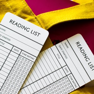 Reading List Bookmark Library Card Bookmark Vintage Library Bookmark Book Tracker image 9