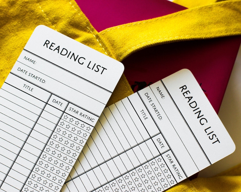 Reading List Bookmark Library Card Bookmark Vintage Library Bookmark Book Tracker image 9