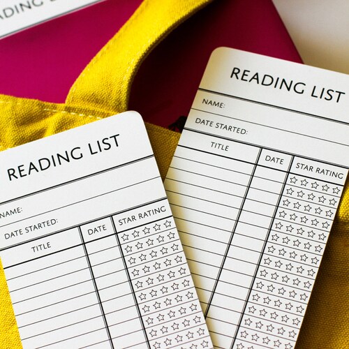Reading List Bookmark Library Card Bookmark Vintage Etsy