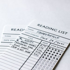 Reading List Bookmark Library Card Bookmark Vintage Library Bookmark Book Tracker image 6