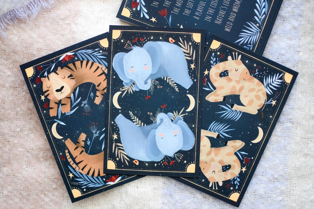 Sleep Card Shell Bedtime Sleep Cards for Kids – Sleeping Animal Buddies, Relaxation ...