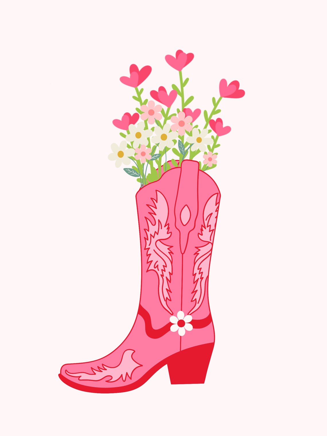 Fox Girl Flower Pattern Print Men Women Leather Boots main image 1