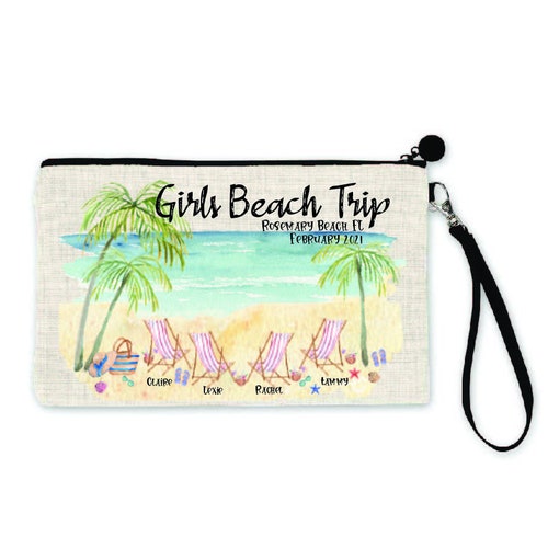 Girls on Beach Trip Cosmetic Bag - Etsy