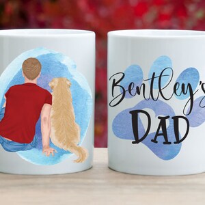 Guy and Dog Personalized Coffee Mug