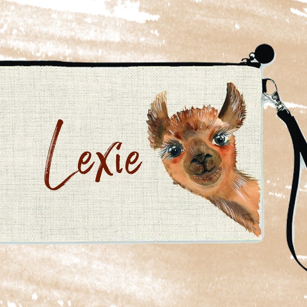 Llama with custom name Cosmetic Bag