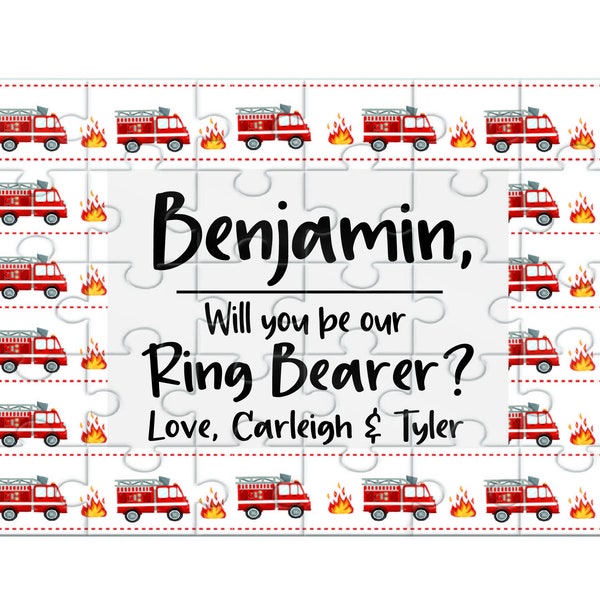 Firetruck Ring Bearer Puzzle