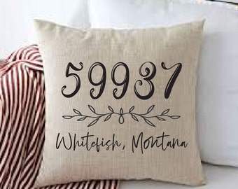 Zip Code City and State Throw Pillow