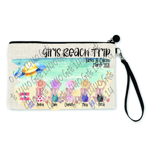 Girls on Beach Trip Cosmetic Bag