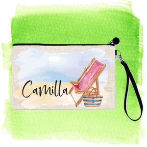 Beach chair Custom Name Cosmetic Bag