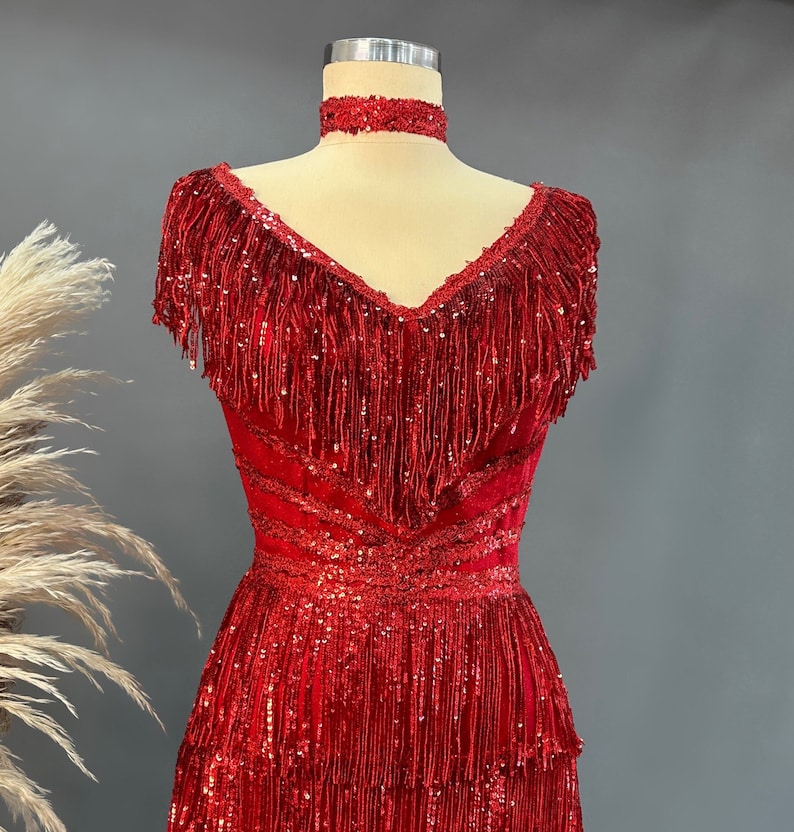 Red Sparkling Evening Dress Models Red Color Evening Dress Night Dress ...