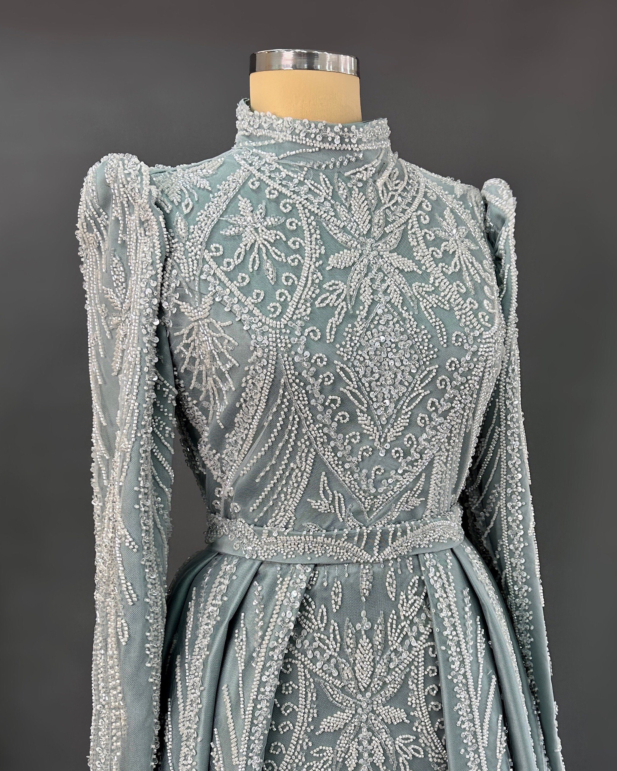 Sparkling Evening Dress Hijab Evening Dress Models Purple Color Evening