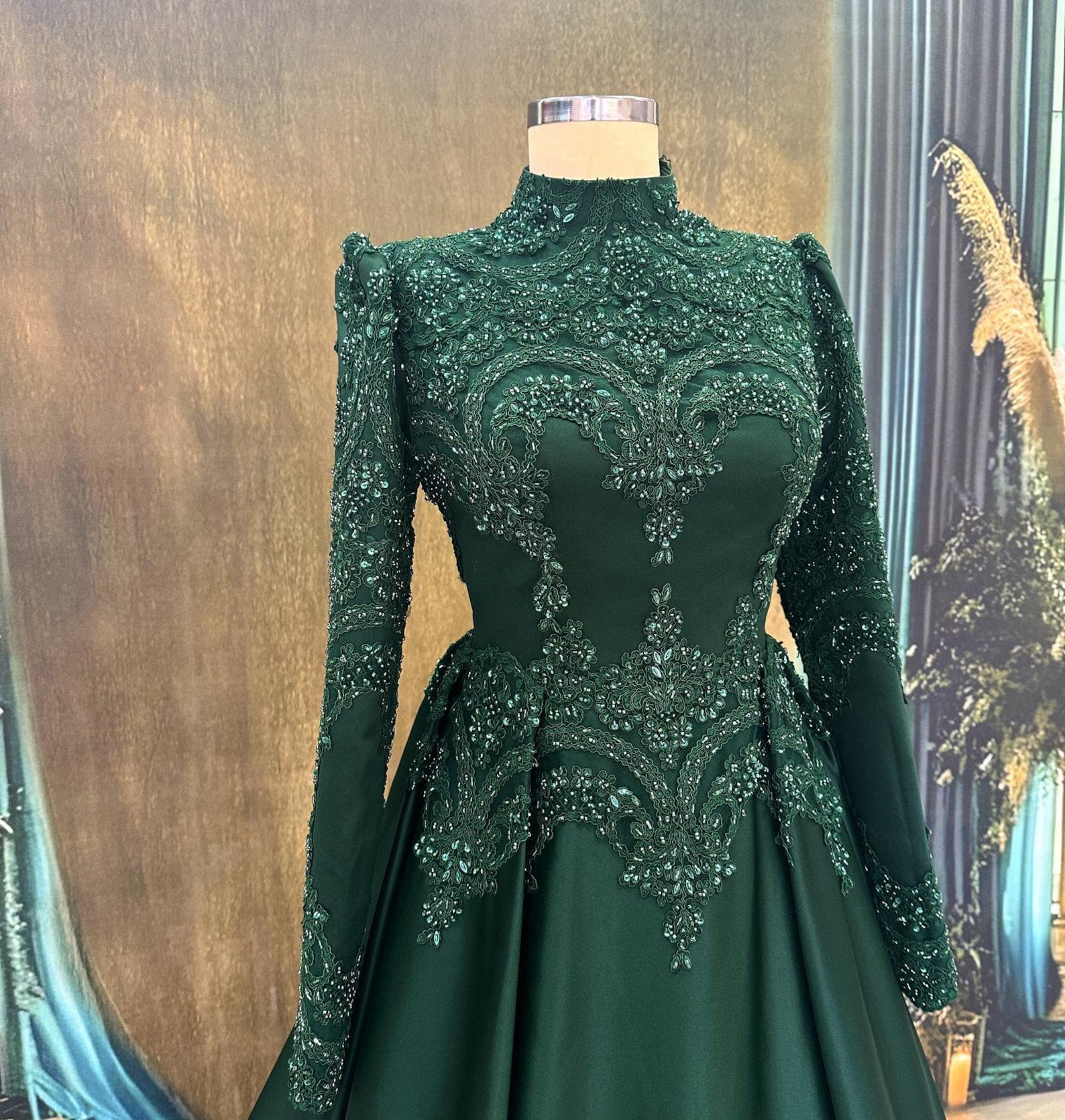 Sparkling Green / Evening Dress Models Green Color Evening Dress