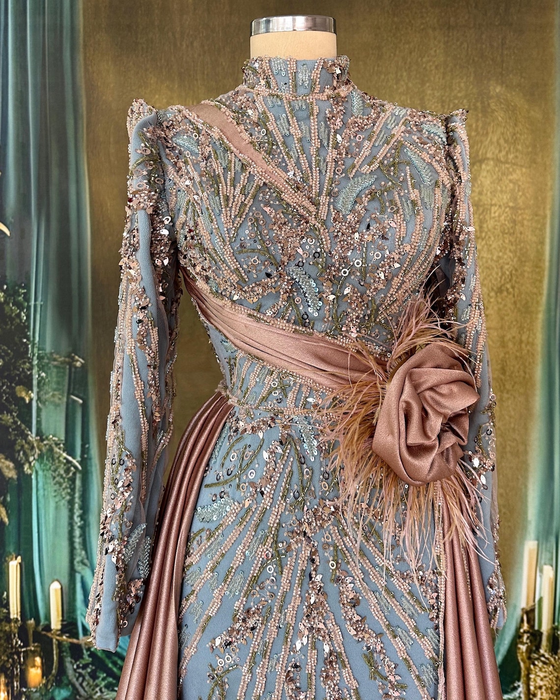 Sparkling Blue Evening Dress Models Blue Color Evening Dress Evening